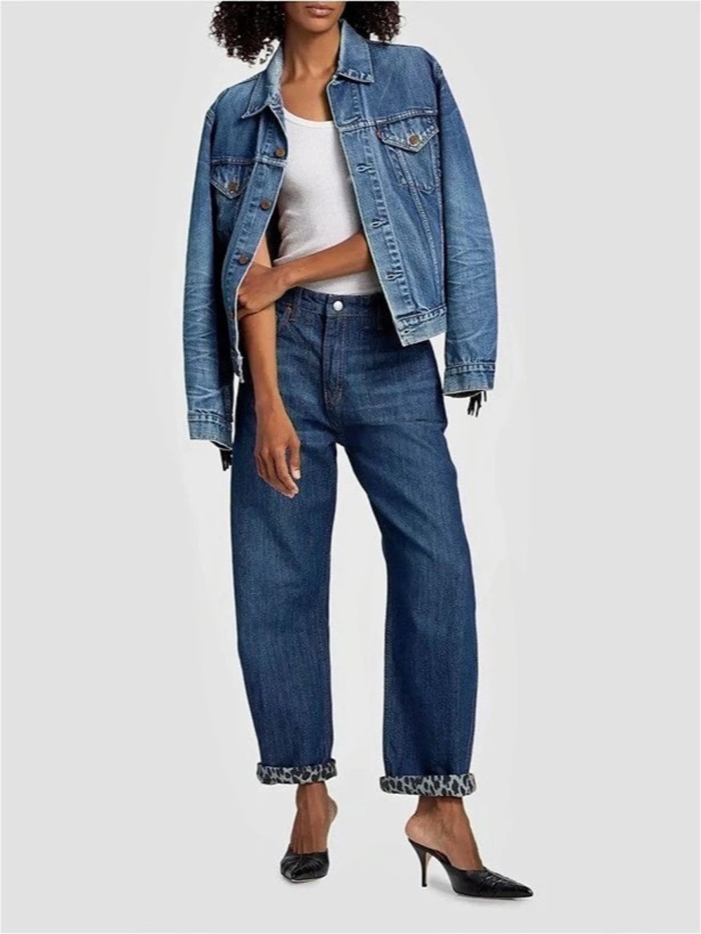 RE/DONE The Rewind Printed-Cuff Jeans